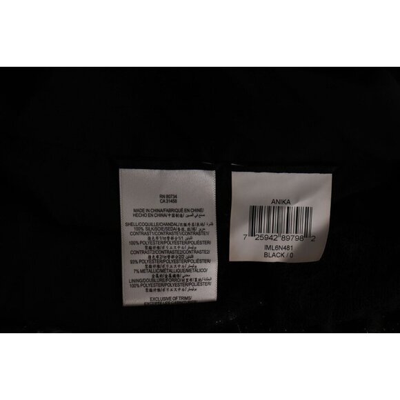 BCBGMaxazria Womens 0 Black Anika Silk Party Dress Gold Crystals Beaded IML6N481 - Picture 11 of 13